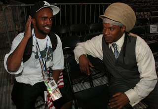 Me talking to Sway Calloway at the Democratic National Convention in 2008.